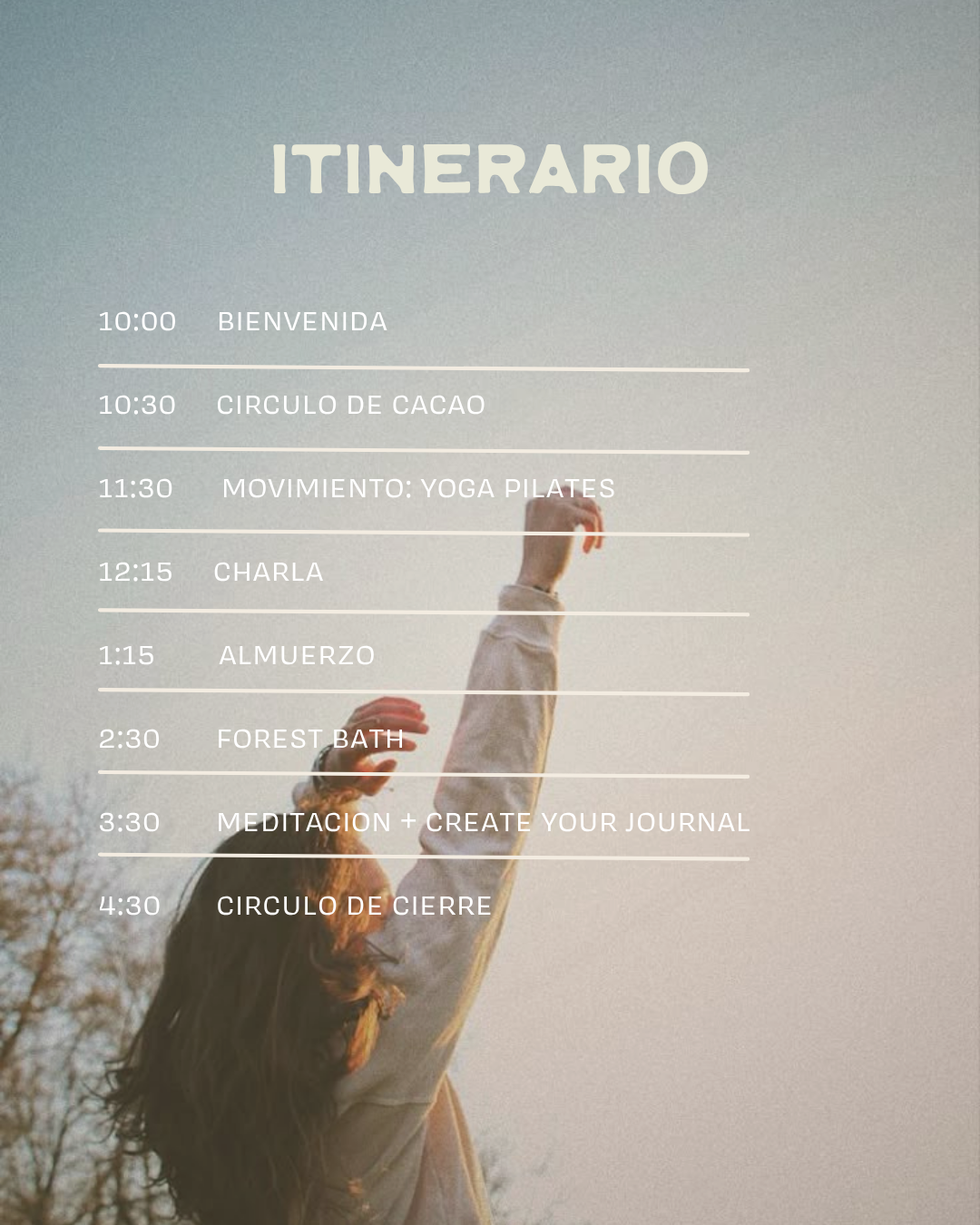Itinerario del Full Day Retreat SENTIR
